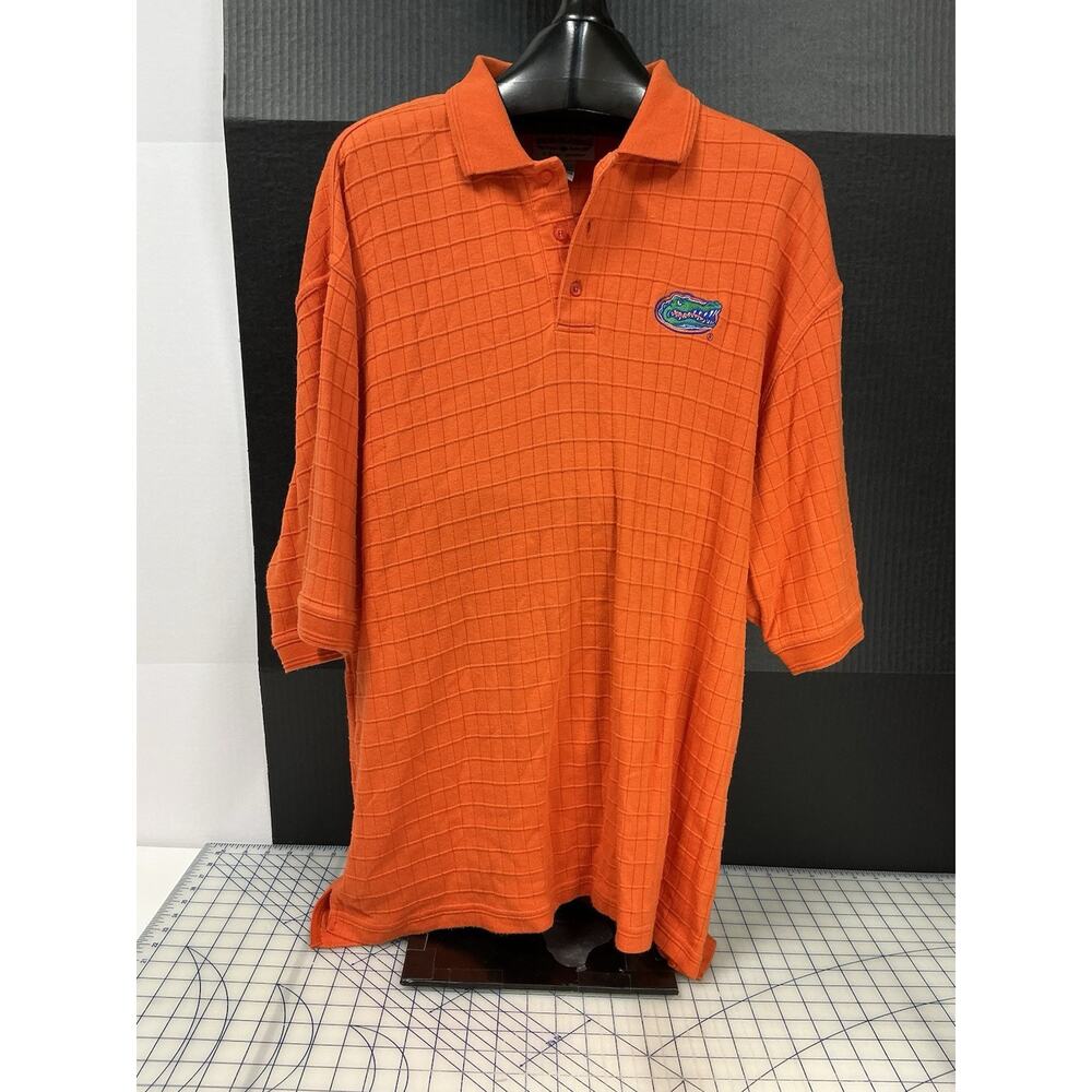 VTG Boca Classics Florida Gators Polo Orange men's size L‎ Textured Waffle